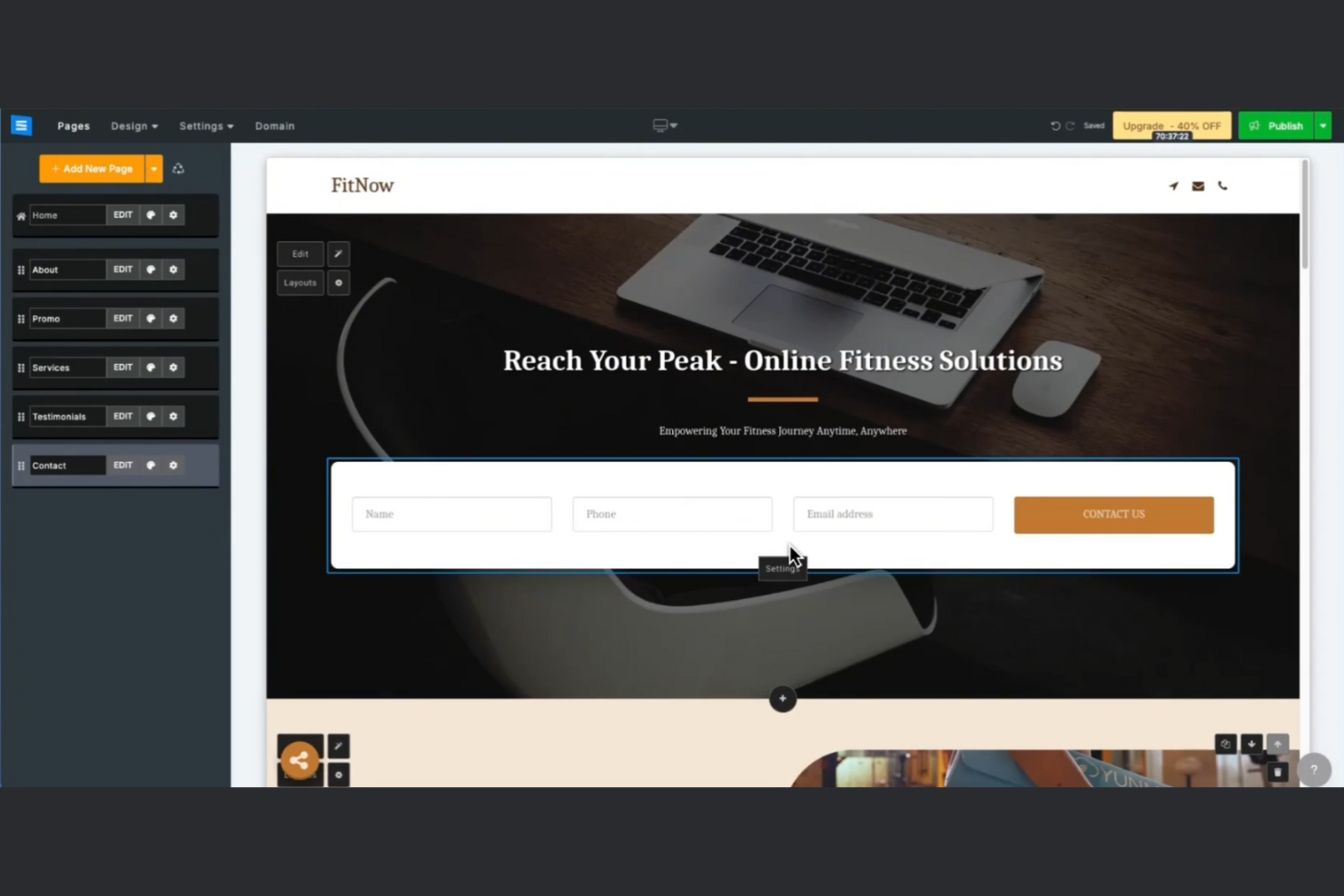 SITE123 screenshot - 10 Alternativas a Wix para 2026