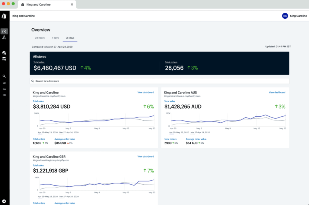 Shopify screenshot - 10 Mejores Sistemas de Gestión de Pedidos para Escalar en 2026