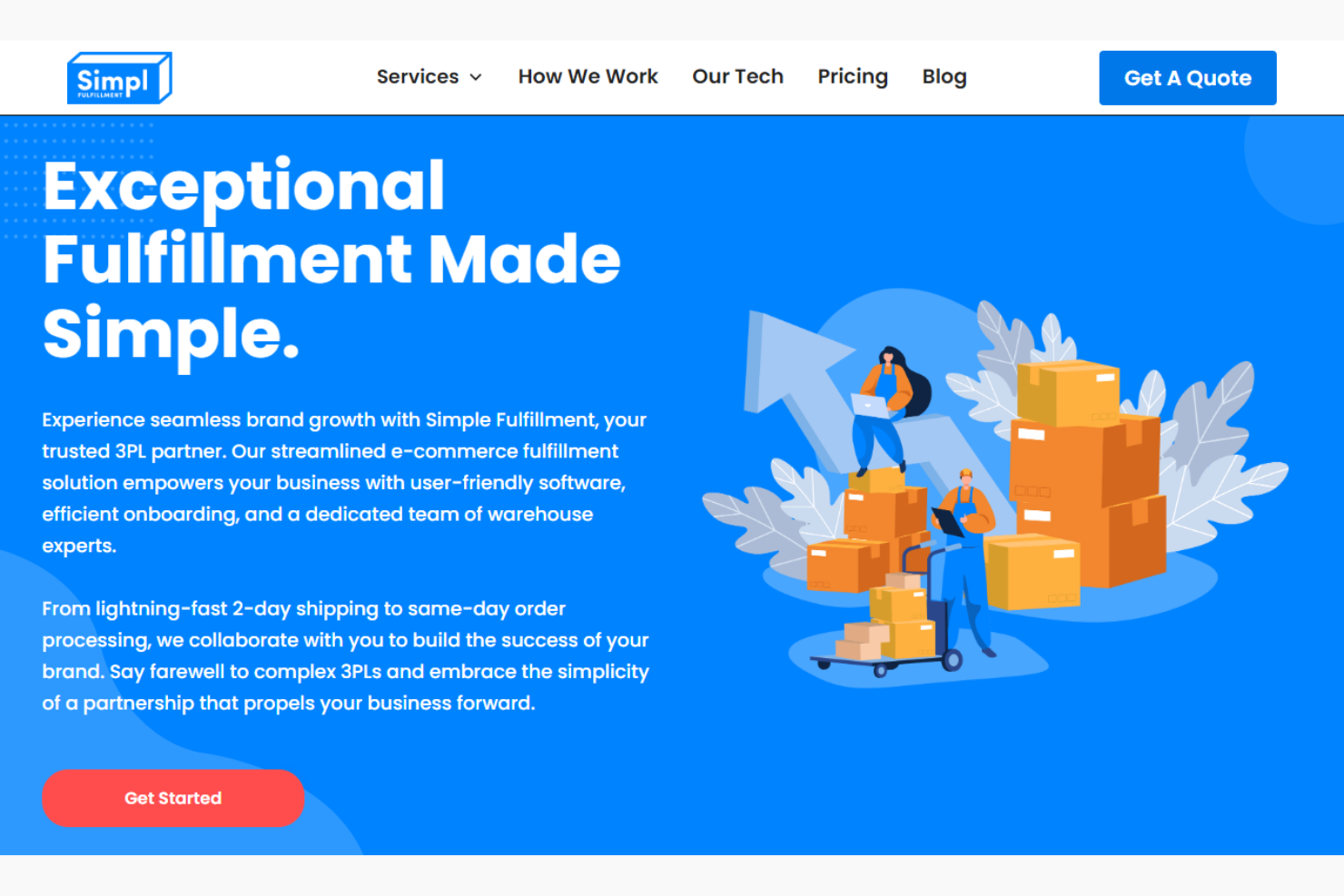 Simpl Fulfillment screenshot - 10 migliori servizi americani di evasione degli ordini per il 2026