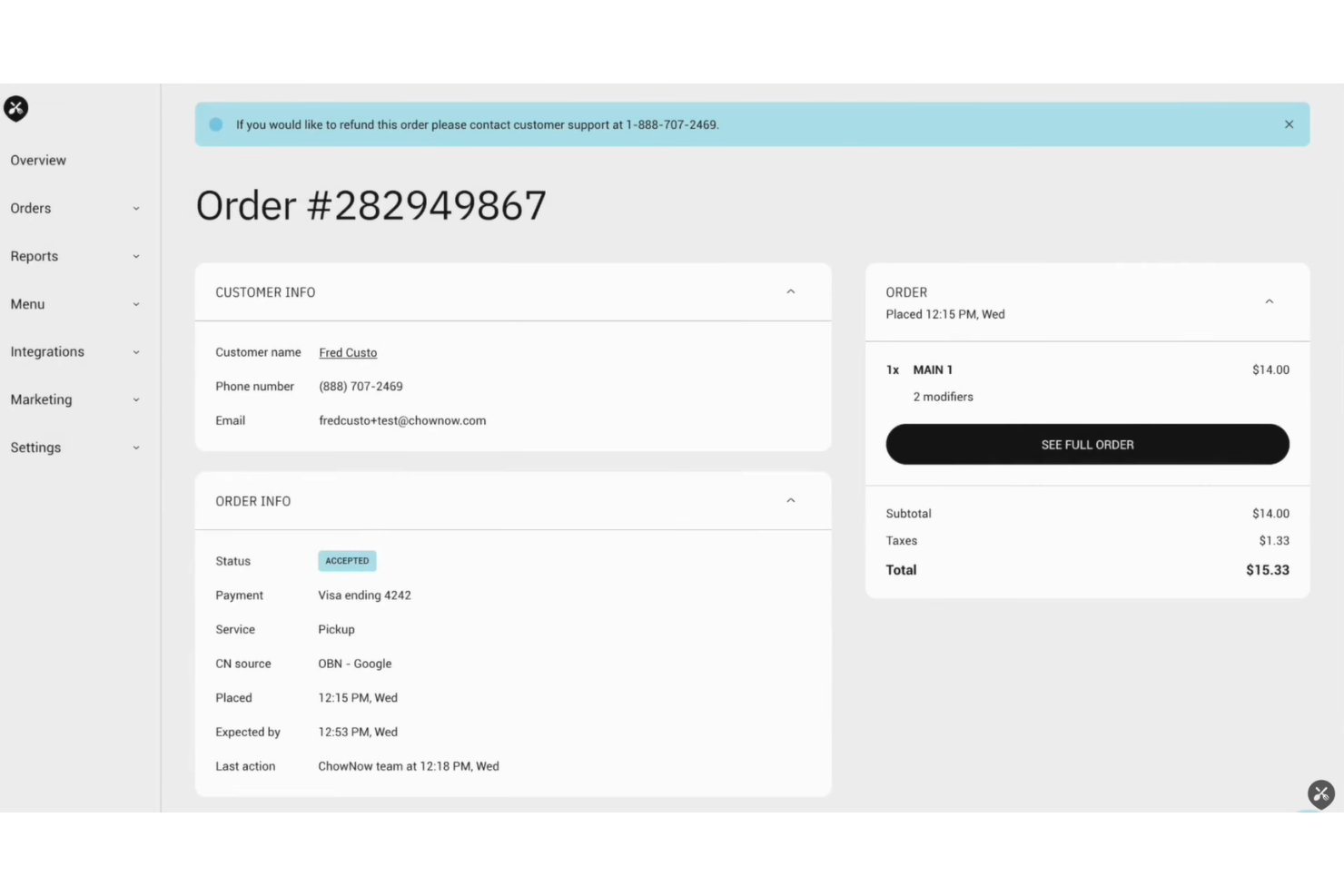 ChowNow screenshot - 13 mejores sistemas de pedidos online seleccionados para 2026
