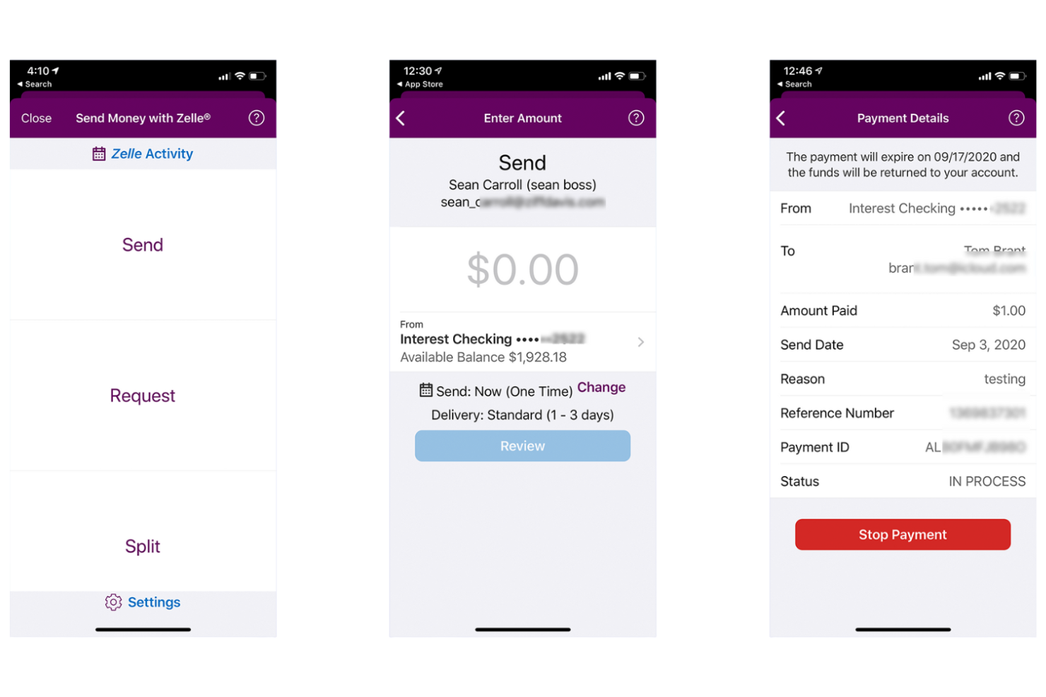 Zelle screenshot - 12 migliori alternative a Venmo nel 2026