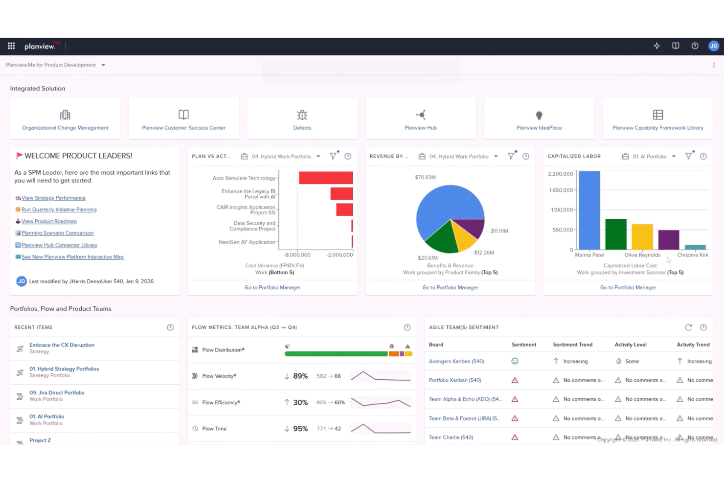 Planview AdaptiveWork screenshot - Le 15 migliori alternative a Wrike nel 2026