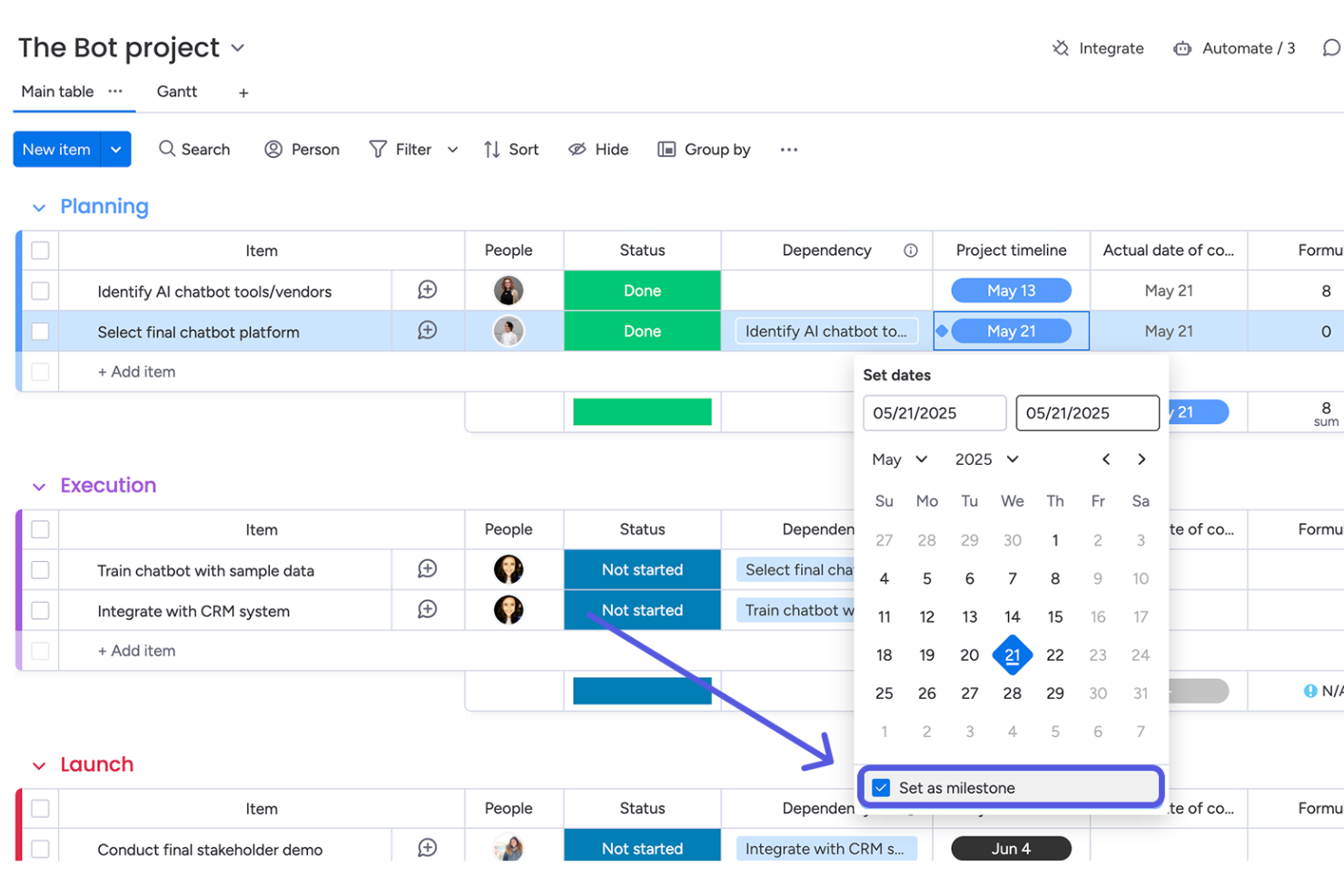 monday AI Workspace screenshot - Le 15 migliori alternative a Wrike nel 2026