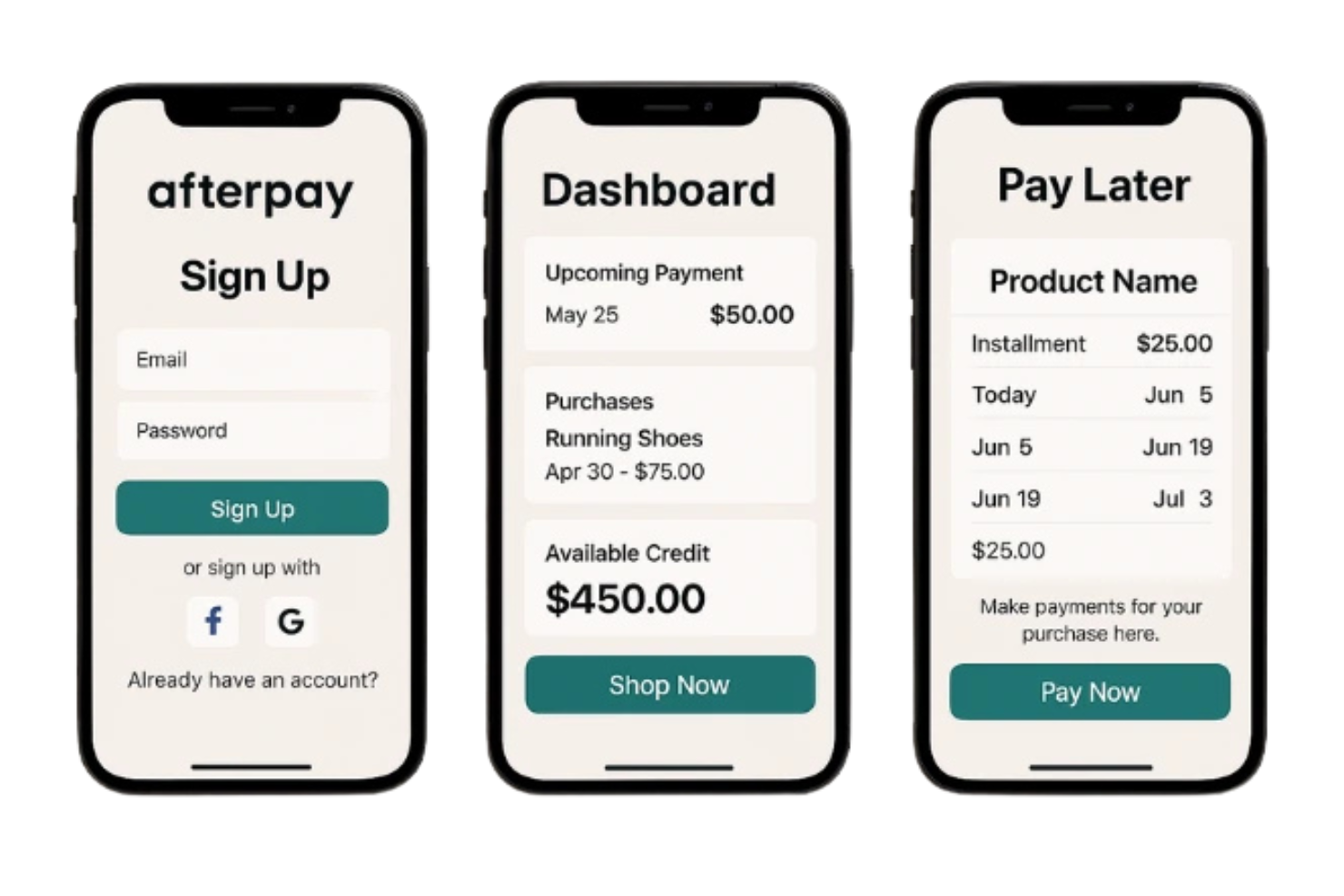 Afterpay screenshot - 12 migliori alternative a Venmo nel 2026