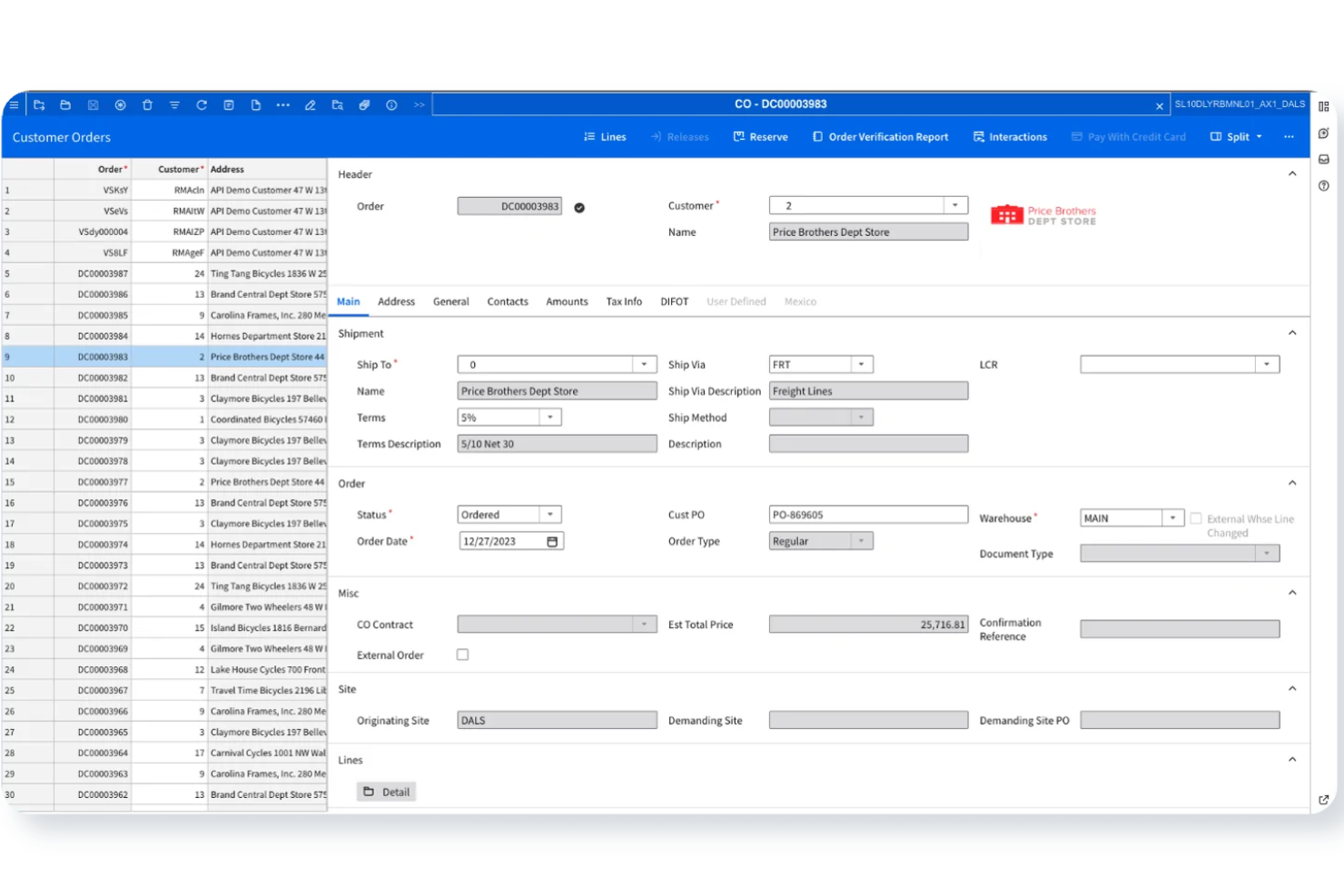 Infor CloudSuite Fashion screenshot - I 10 migliori software di gestione dell’abbigliamento nel 2026
