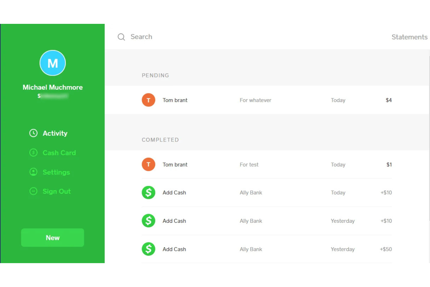 Cash App screenshot - 12 migliori alternative a Venmo nel 2026