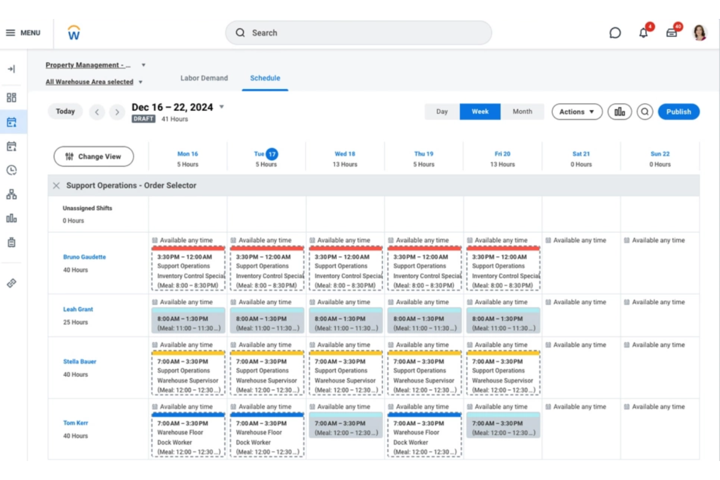 Workday screenshot - I 10 Migliori Software di Gestione della Forza Lavoro nel Settore Retail nel 2026