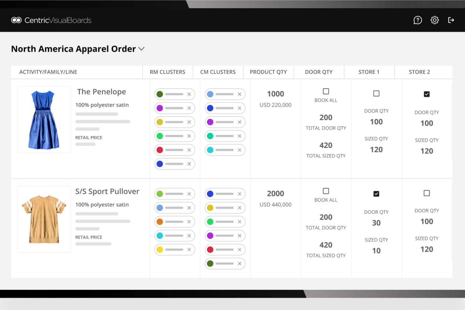 Centric PLM screenshot - I 10 migliori software di gestione dell’abbigliamento nel 2026