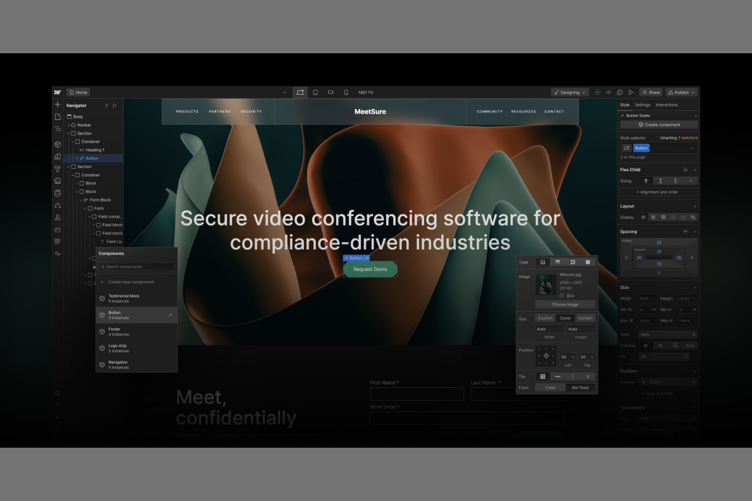 Webflow screenshot - 10 Mejores Alternativas a Unbounce para 2026