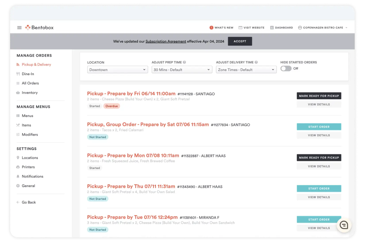 BentoBox screenshot - 13 mejores sistemas de pedidos online seleccionados para 2026