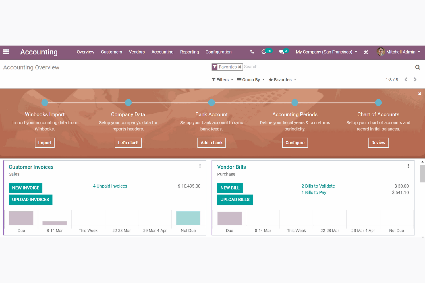 Odoo screenshot - 10 migliori software di contabilità con gestione dell’inventario 2026