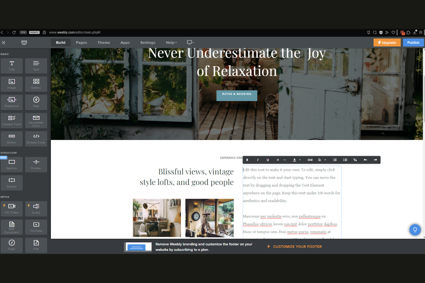 Weebly screenshot - 10 Mejores Alternativas a Webflow Seleccionadas para 2026