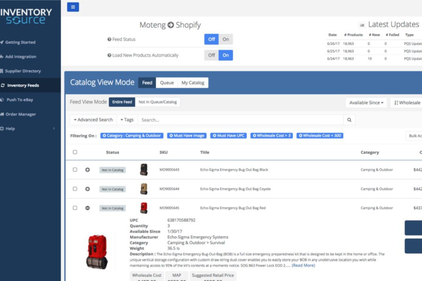 Inventory Source screenshot - I 10 migliori software di dropshipping per venditori nel 2026