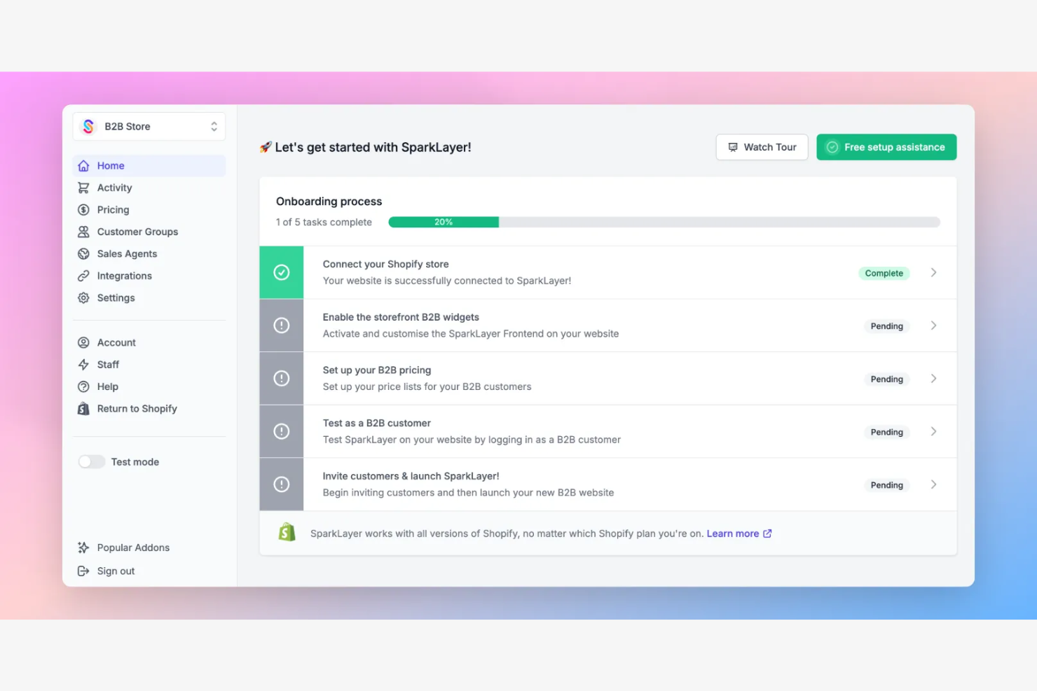SparkLayer screenshot - Las 10 mejores aplicaciones de ecommerce B2B seleccionadas para 2026