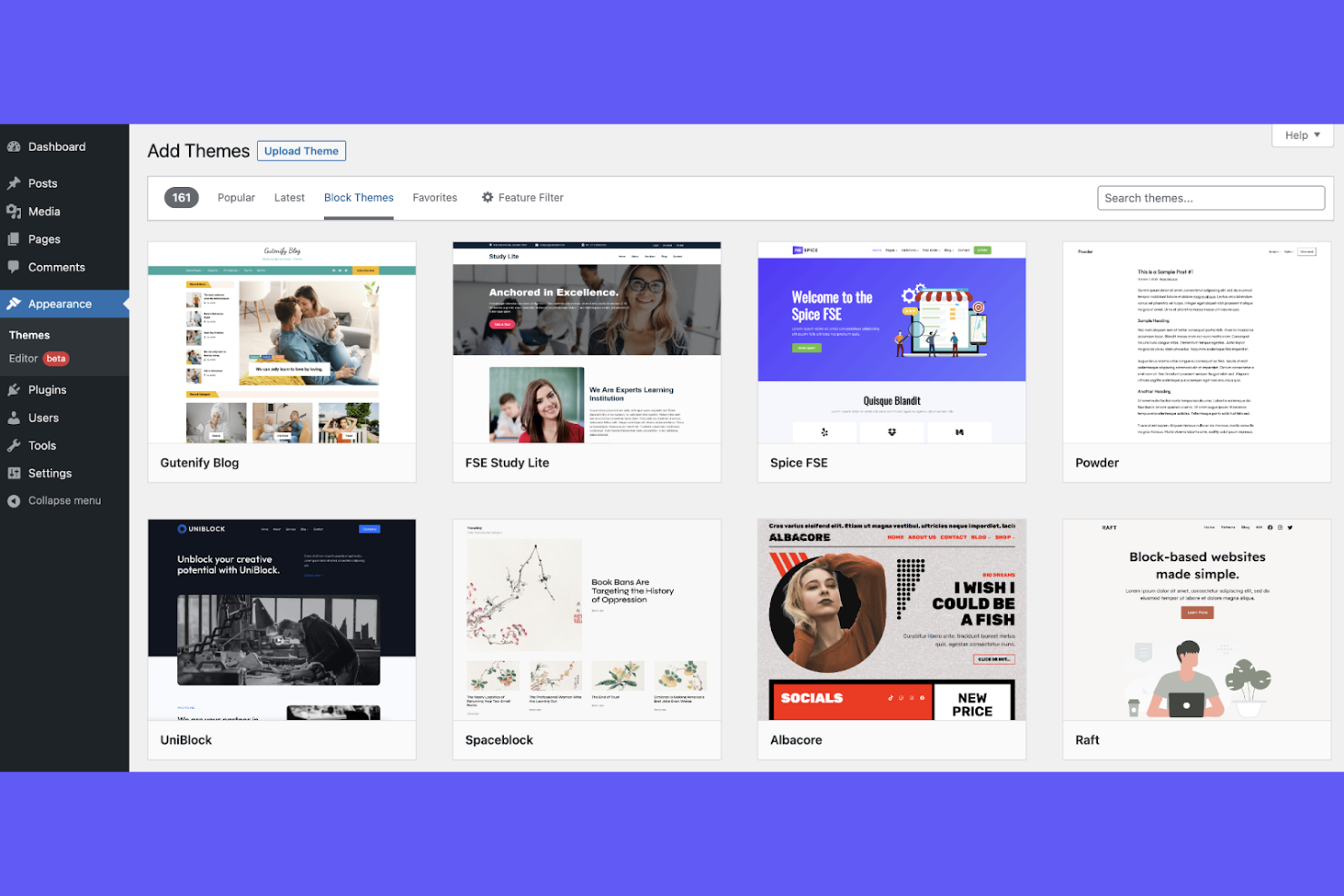 WordPress screenshot - Le 10 migliori alternative a Webflow selezionate per il 2026