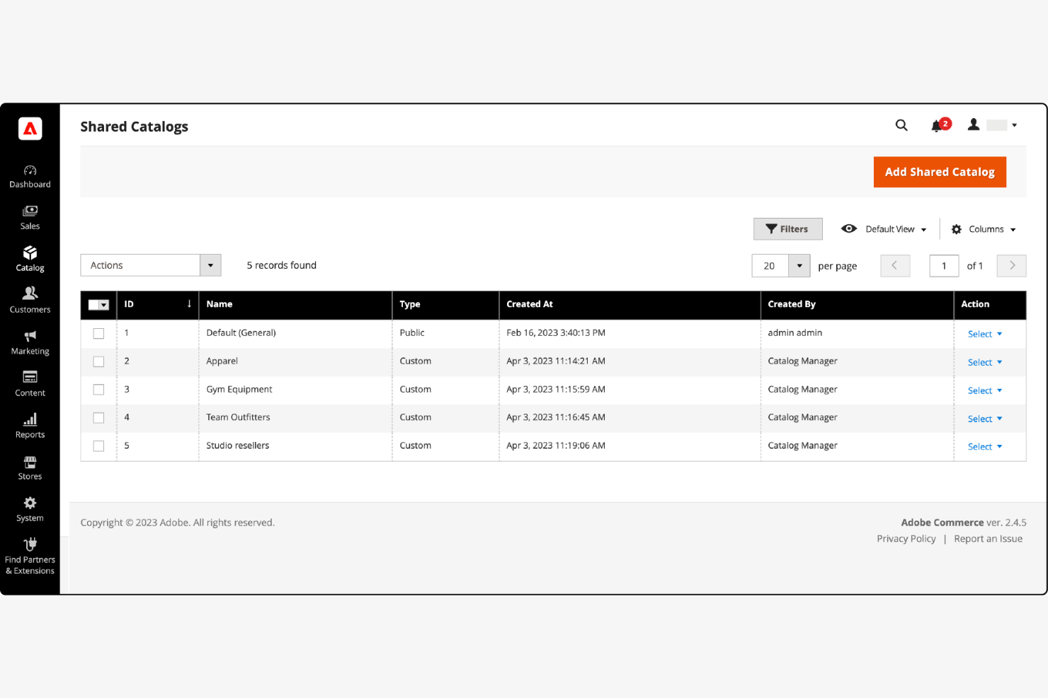 Adobe Commerce screenshot - Las 10 mejores aplicaciones de ecommerce B2B seleccionadas para 2026
