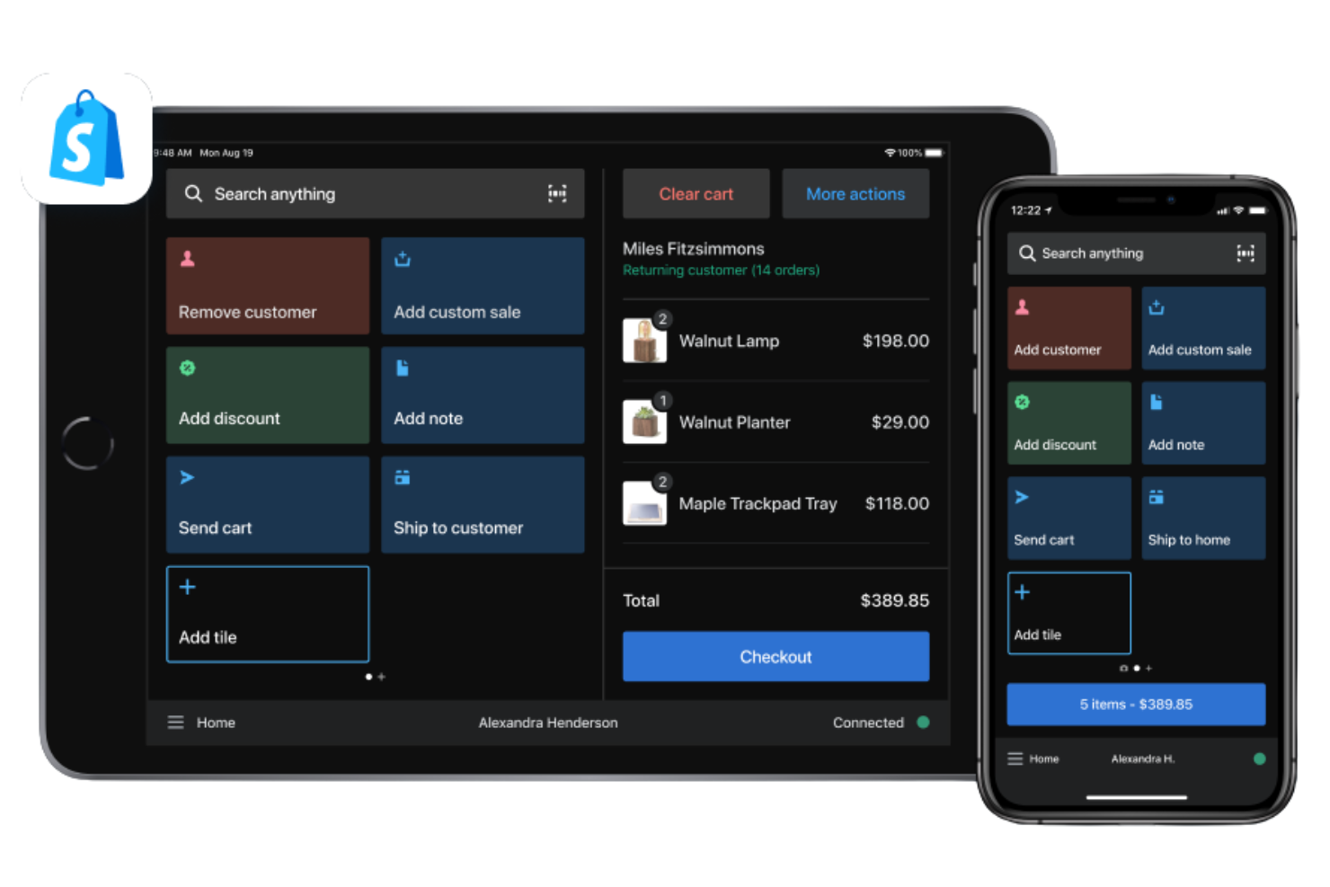Shopify POS screenshot - 10 Mejores Software de Punto de Venta en la Nube Seleccionados para 2026