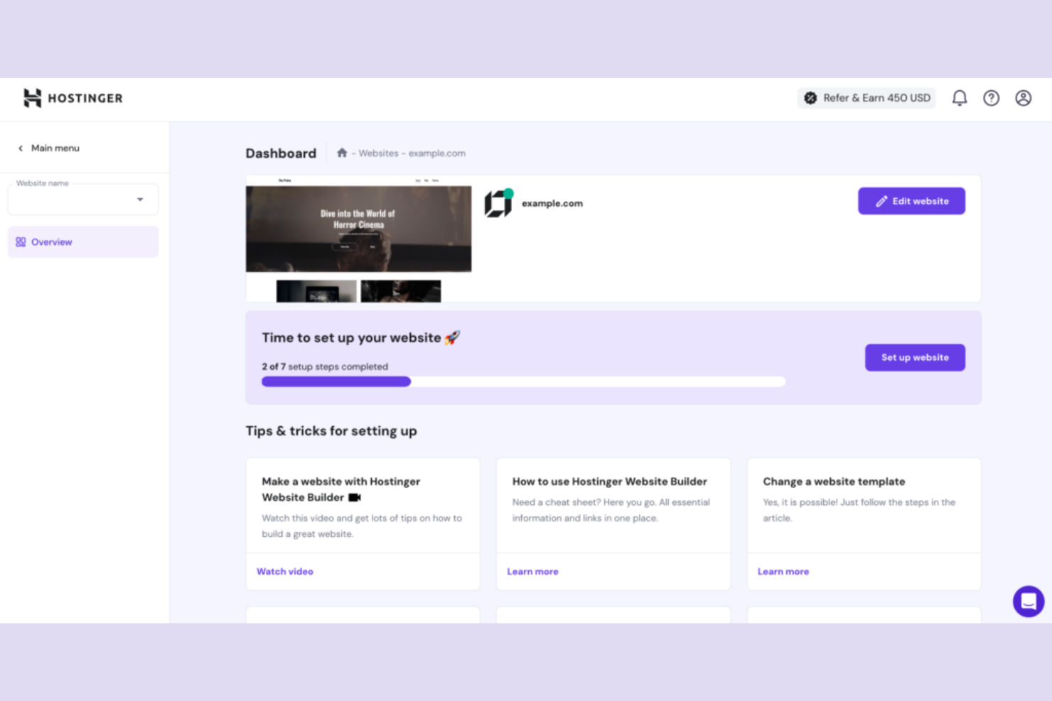 Hostinger Website Builder screenshot - 10 alternative a Wix per il 2026