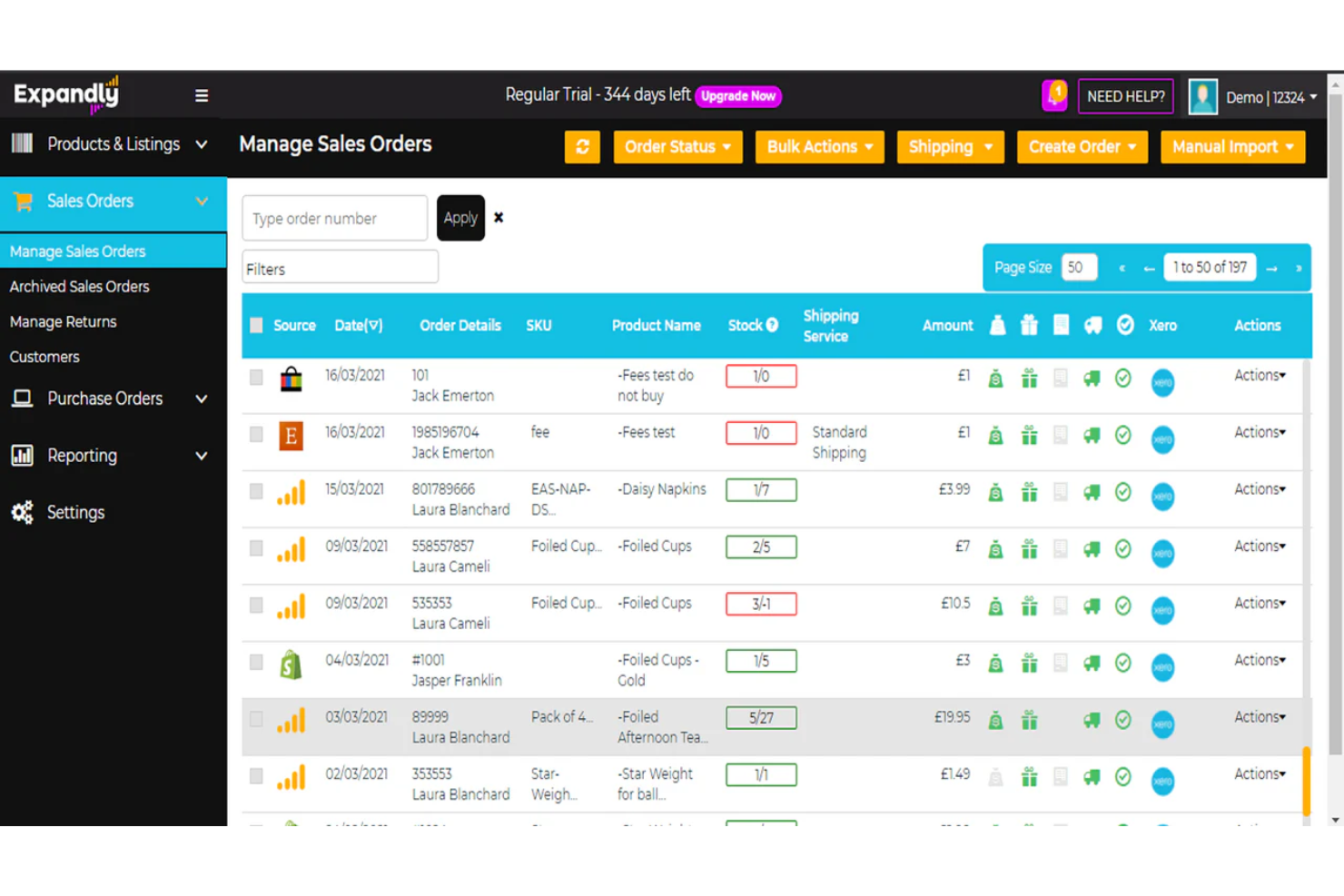 Expandly screenshot - 10 software di gestione inventario Amazon selezionati per il 2026