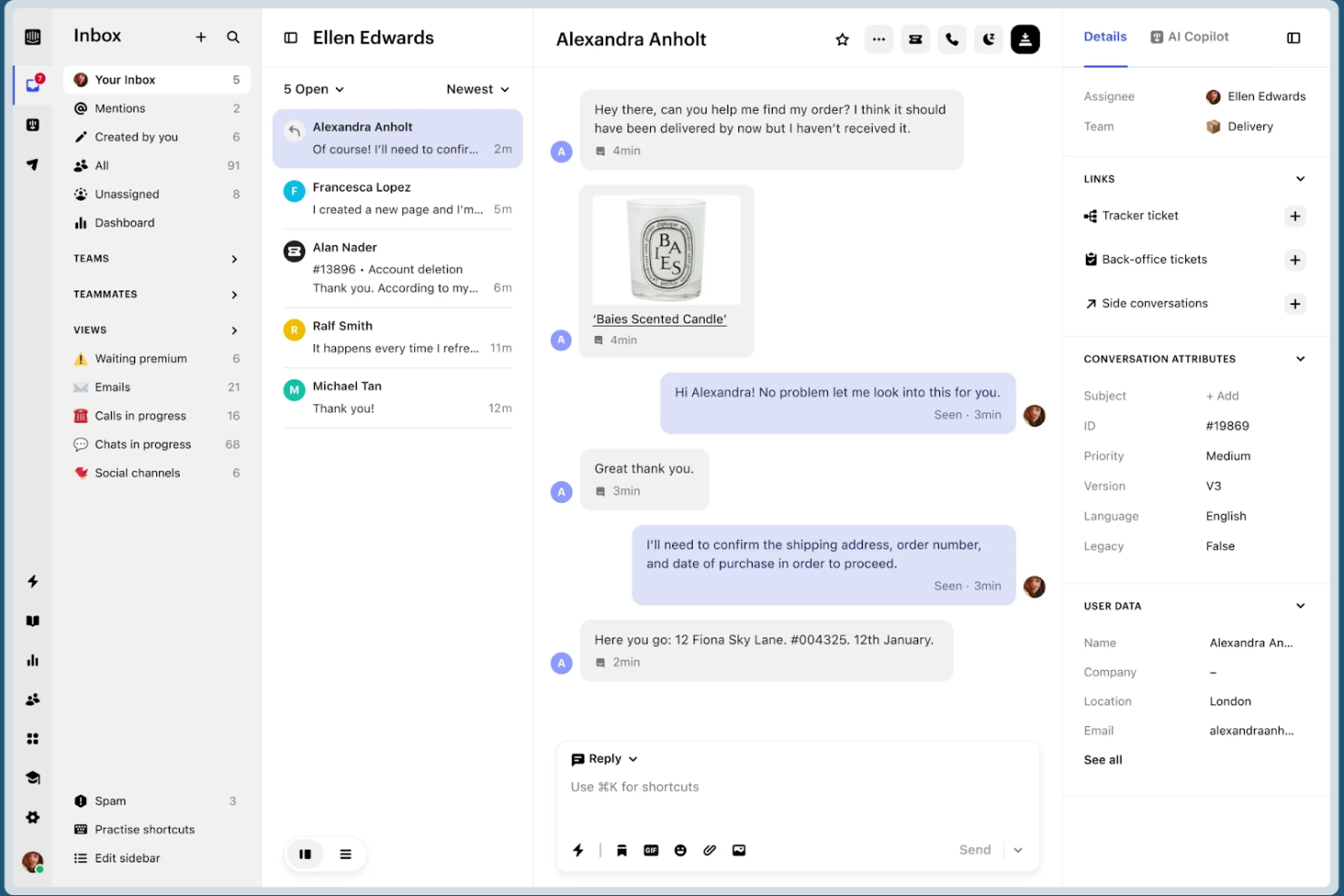 Intercom screenshot - 10 Mejores Alternativas a Freshdesk para 2026