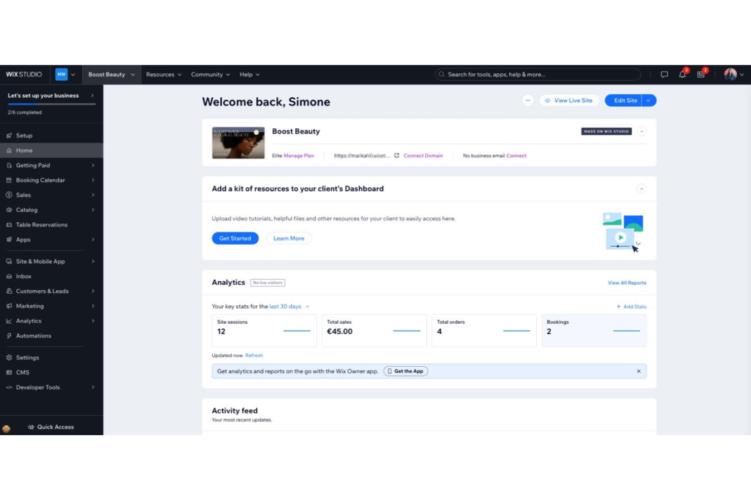 Wix screenshot - 10 Mejores Creadores de Sitios Web de Comercio Electrónico con IA Gratis Revisados en 2026