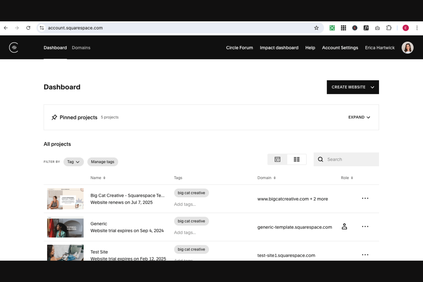 Squarespace screenshot - Le 10 migliori alternative a Webflow selezionate per il 2026
