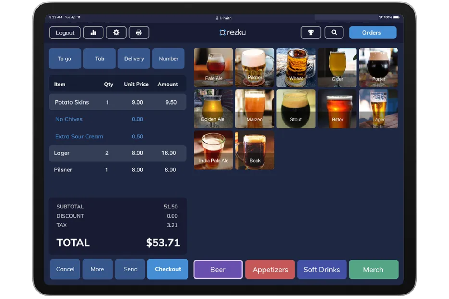 Rezku screenshot - 10 Software POS per Bar da Scegliere nel 2026