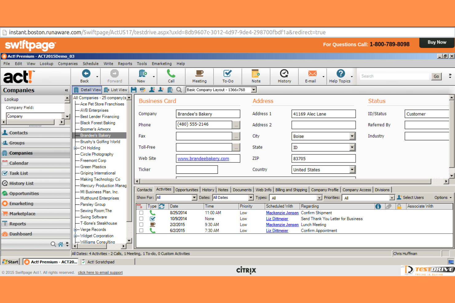 Act! screenshot - 10 alternativas a HubSpot para 2026