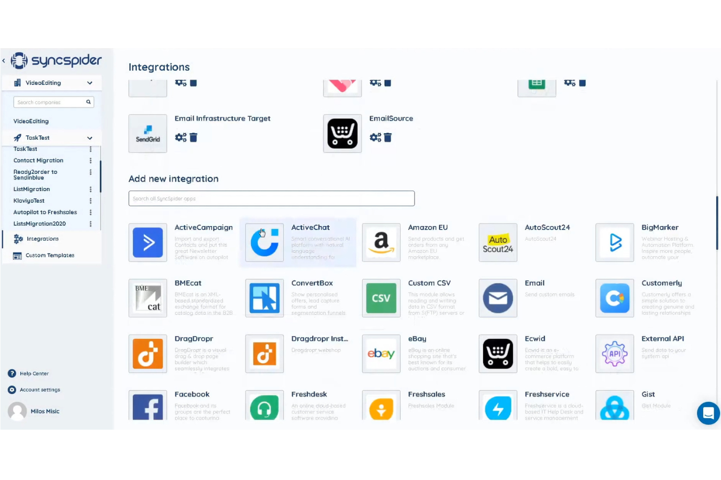 SyncSpider screenshot - 10 Soluciones de Software de Integración de Comercio Electrónico para 2026
