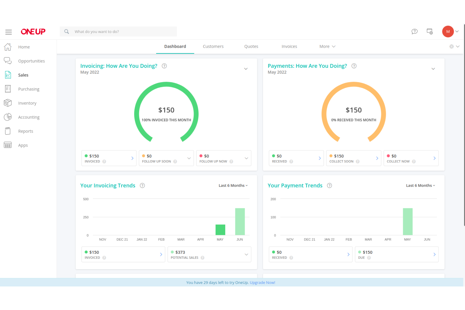 OneUp screenshot - Las 9 Mejores Soluciones de Software de Contabilidad para Retail Evaluadas en 2026