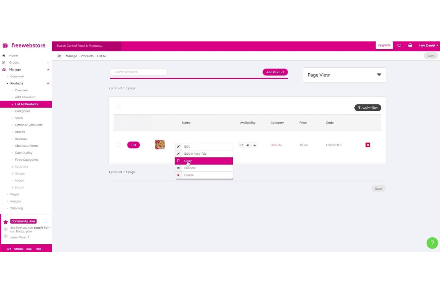 freewebstore screenshot - Le 10 Migliori Piattaforme di Creazione Siti Ecommerce Gratis con Intelligenza Artificiale Recensite nel 2026