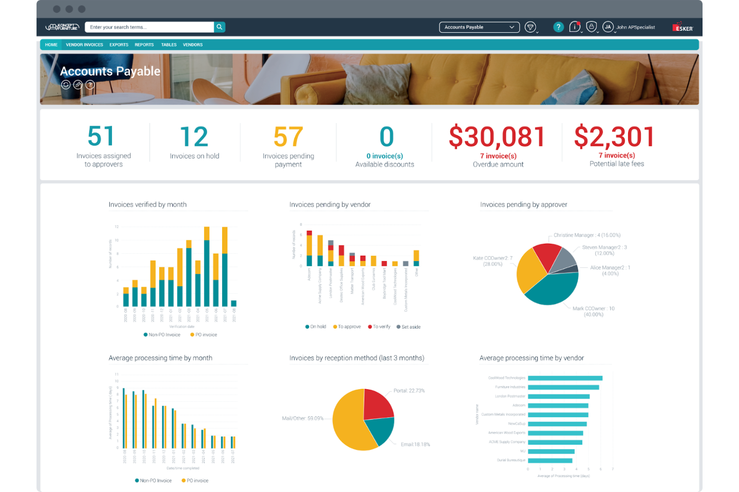 Esker screenshot - Le 10 migliori soluzioni software per la gestione delle controversie recensite nel 2026