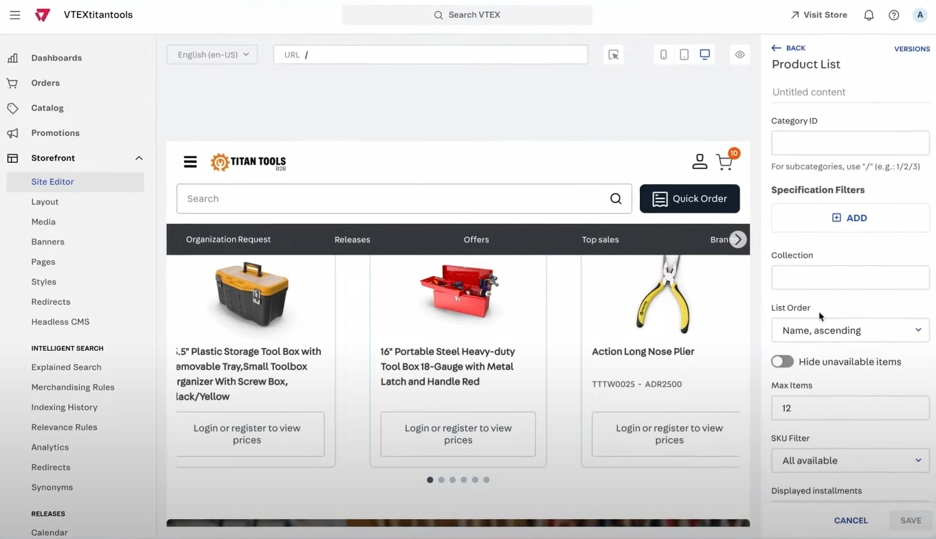 VTEX screenshot - 29 Migliori Piattaforme di Ecommerce Alimentare per il 2026