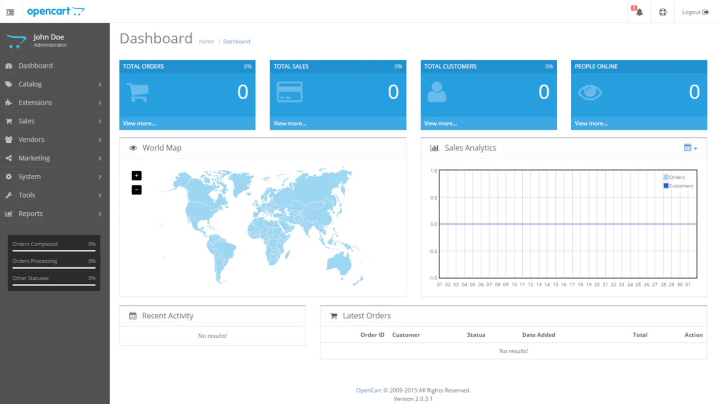 OpenCart screenshot - Las 10 Mejores Alternativas a Ecwid, Clasificadas y Analizadas para 2026