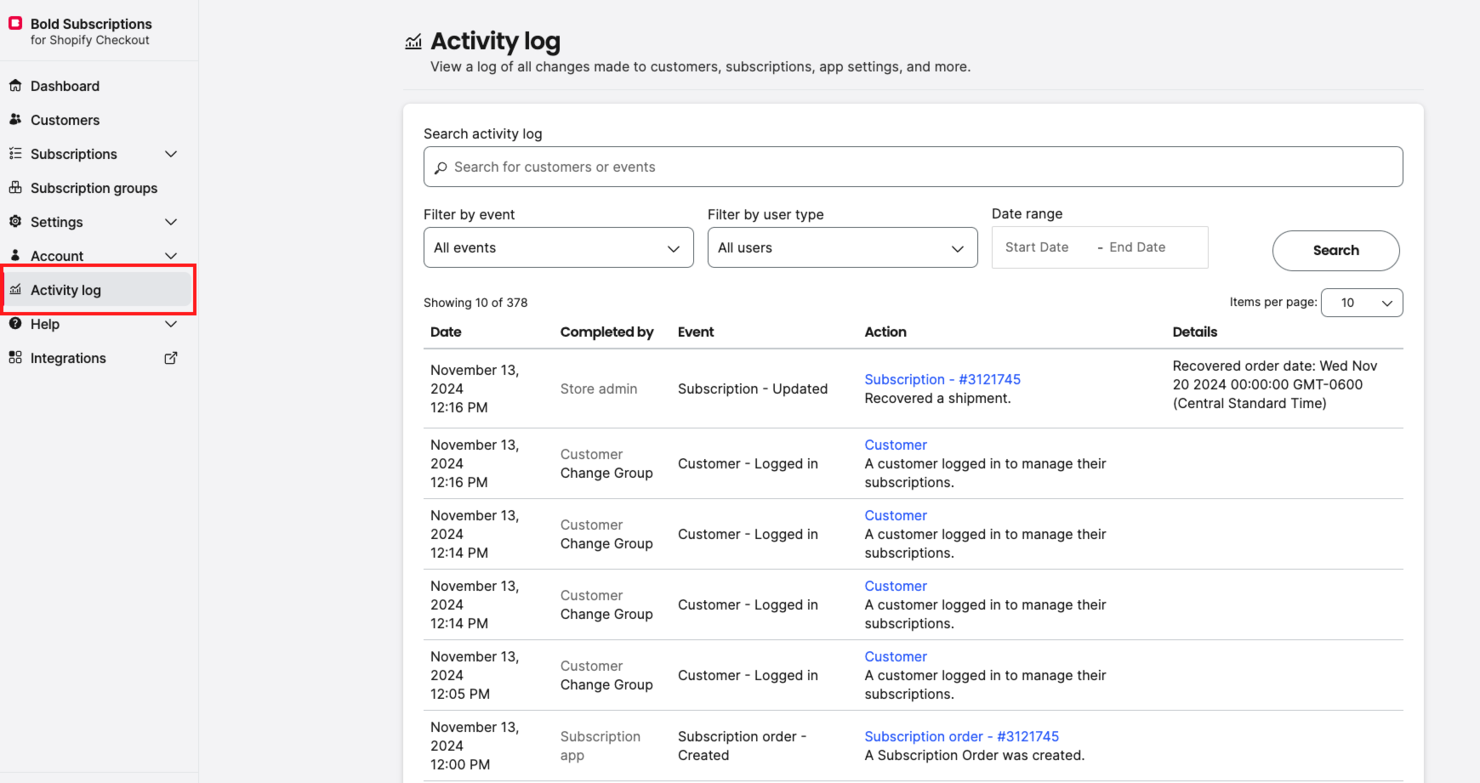 Bold Subscriptions screenshot - 10 Mejores Programas de Suscripción para Pequeñas Empresas en 2026