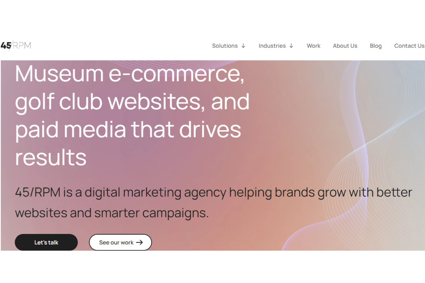 45RPM screenshot - 10 migliori aziende di web design per ecommerce per il 2026