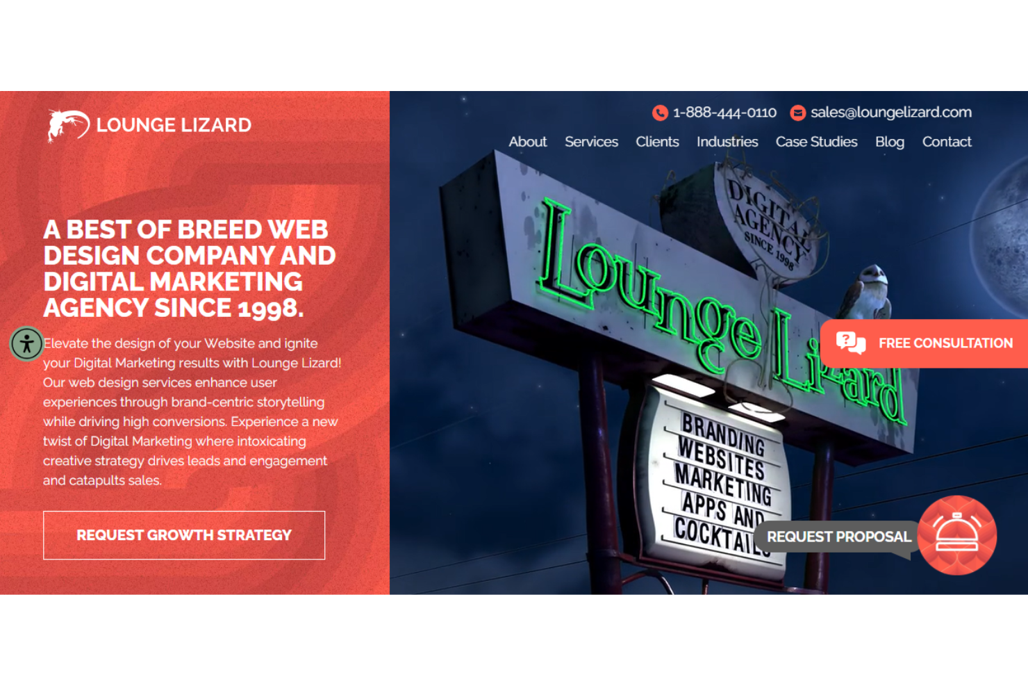 Lounge Lizard screenshot - 10 mejores empresas de diseño web para comercio electrónico de 2026