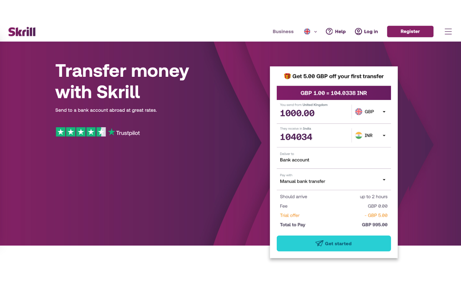 Skrill screenshot - Las 10 mejores pasarelas de pago internacionales clasificadas para 2026