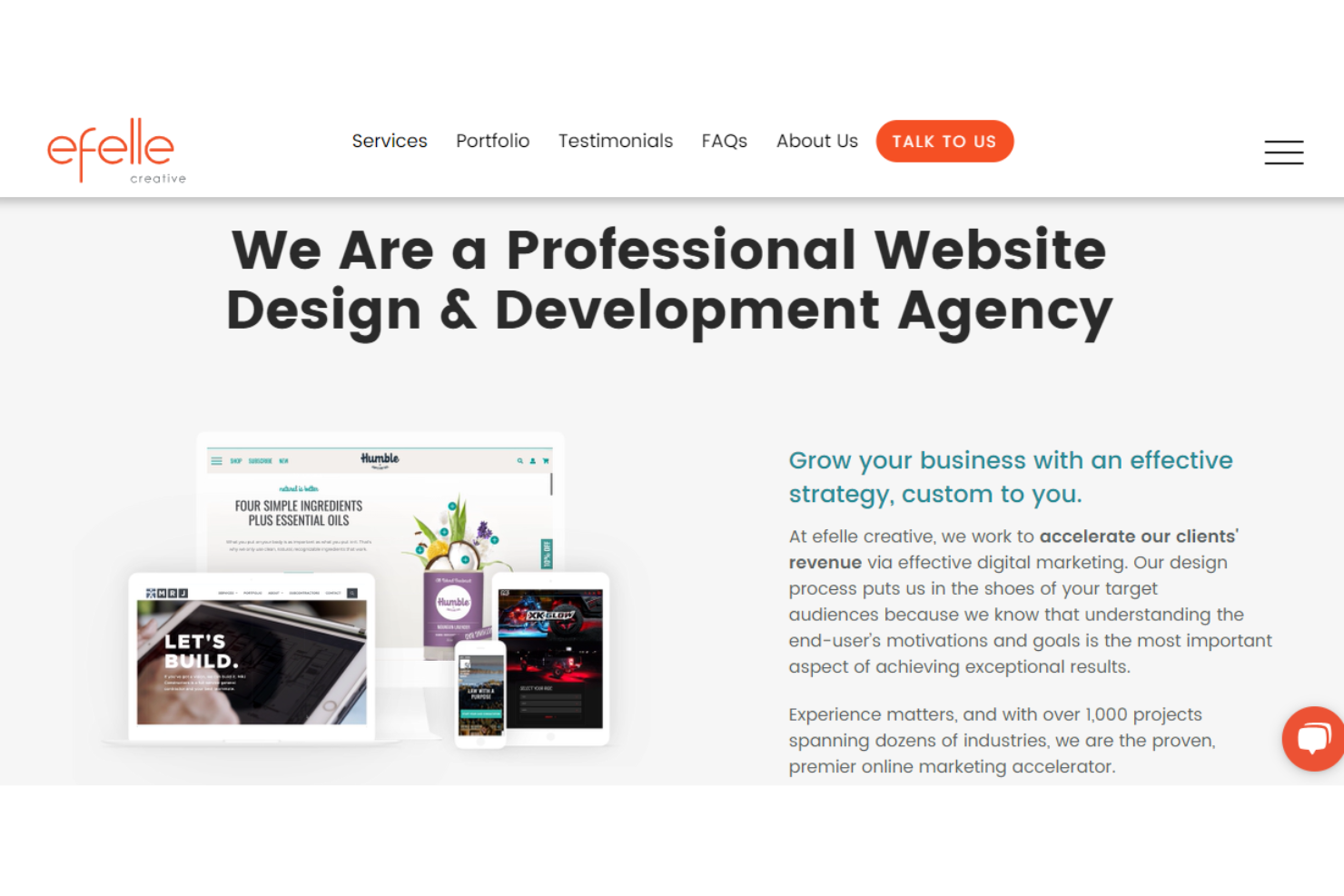 efelle creative screenshot - 10 mejores empresas de diseño web para comercio electrónico de 2026