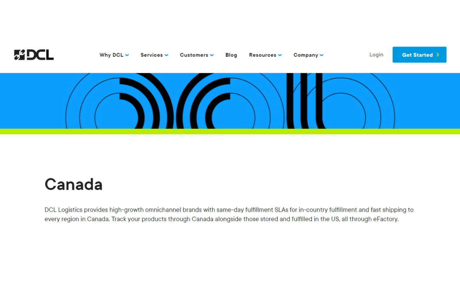 DCL Logistics screenshot - 10 Migliori Servizi di Fulfillment in Canada per 2026