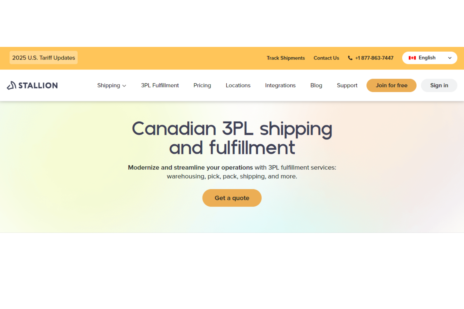 Stallion screenshot - 10 Migliori Servizi di Fulfillment in Canada per 2026