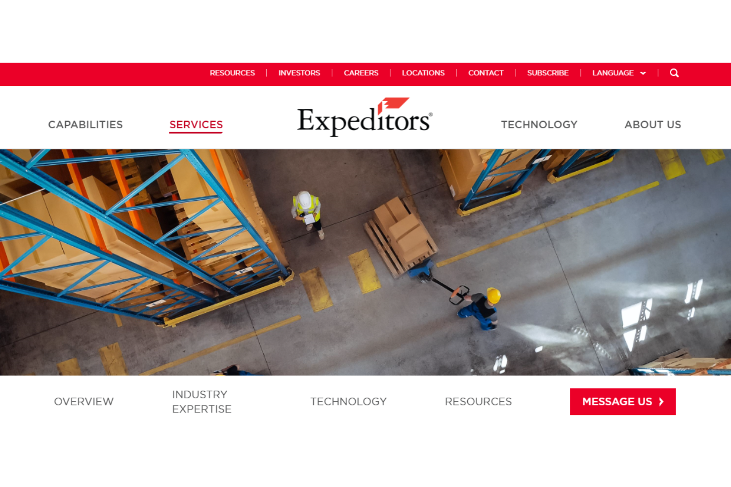Expeditors International screenshot - 10 Mejores Servicios Globales de Cumplimiento para 2026
