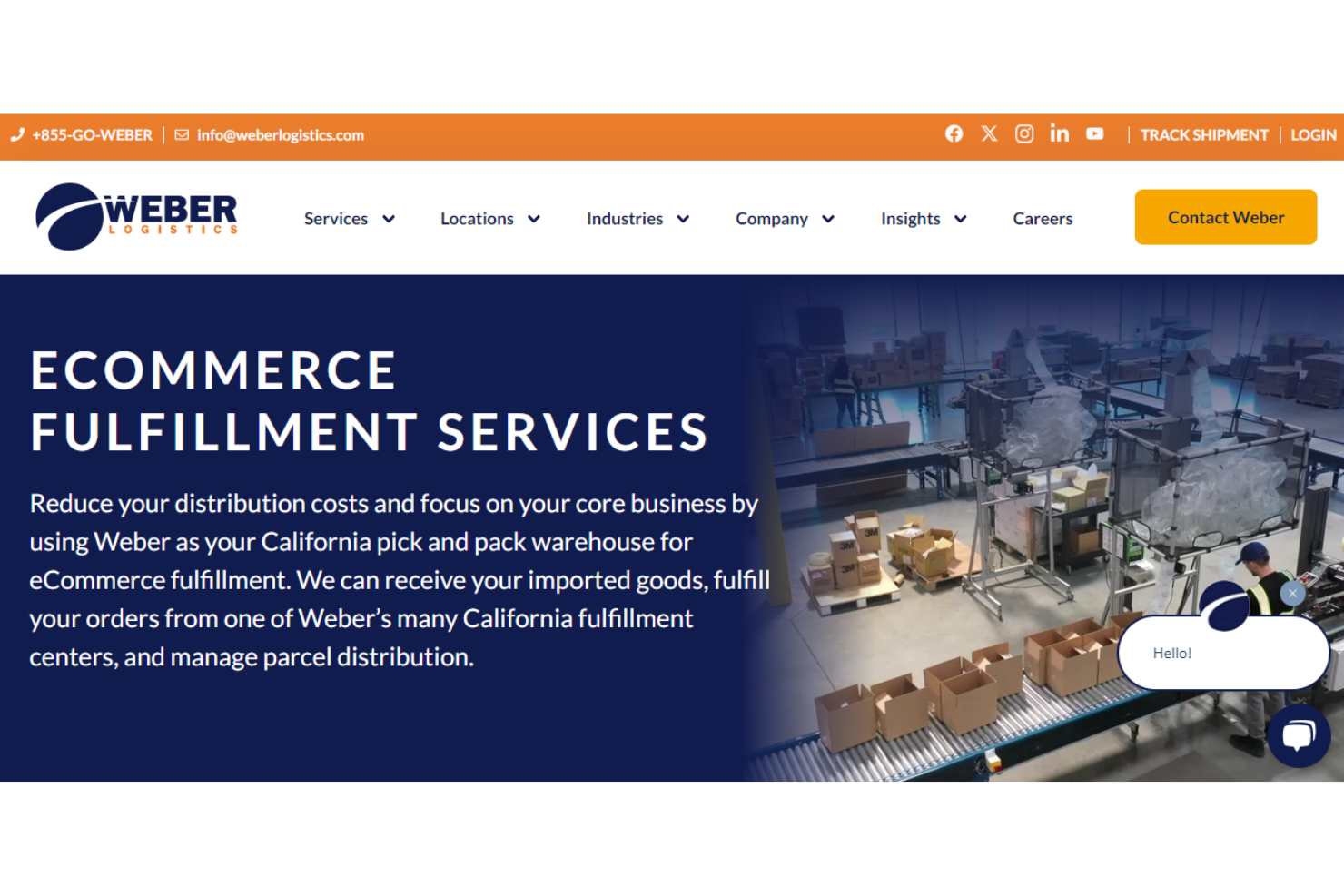 Weber Logistics screenshot - 10 Mejores Servicios de Cumplimiento en la Costa Oeste para 2026