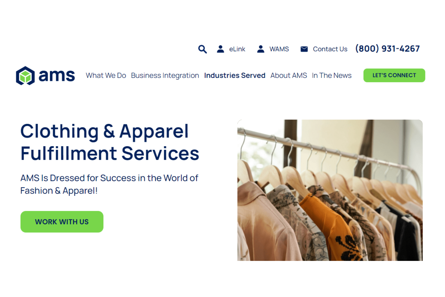 AMS Fulfillment screenshot - 10 migliori servizi di evasione ordini per l’abbigliamento per 2026
