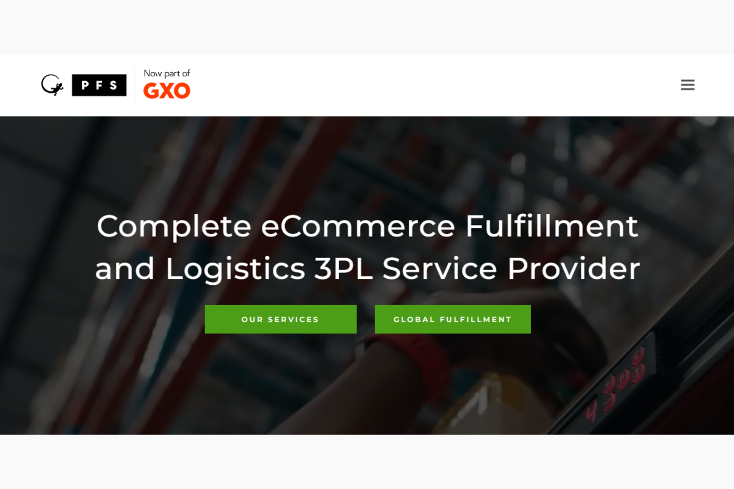 PFSweb (GXO) screenshot - 10 Mejores Servicios de Cumplimiento de Pedidos para Pequeñas Empresas 2026