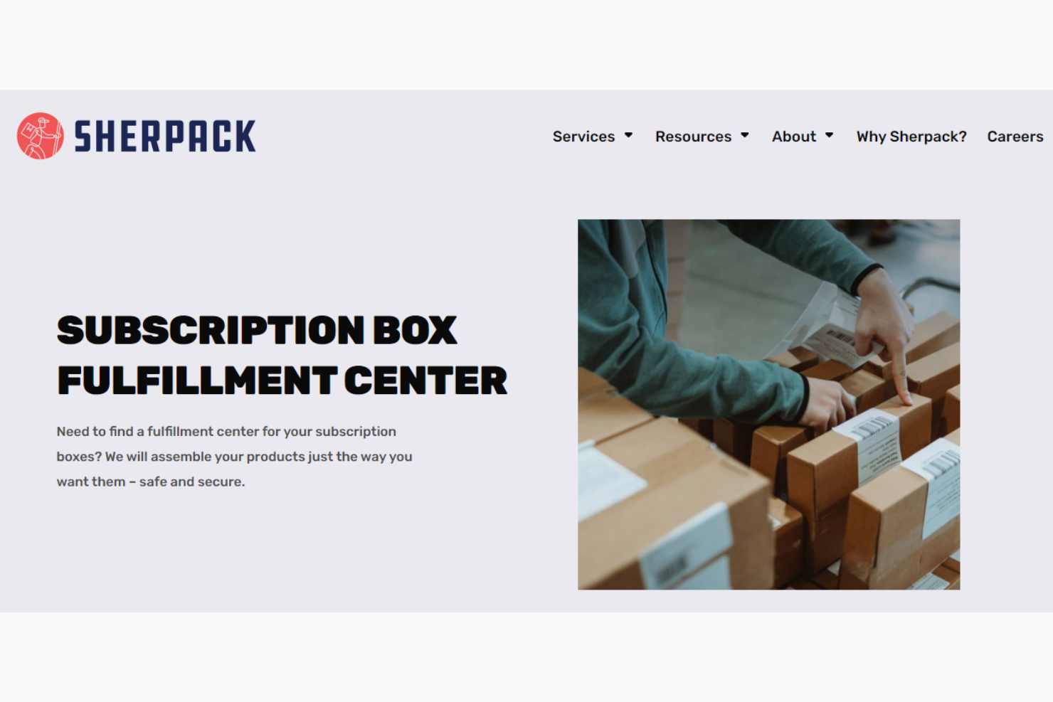 Sherpack screenshot - 10 migliori servizi di gestione logistica per box in abbonamento per 2026