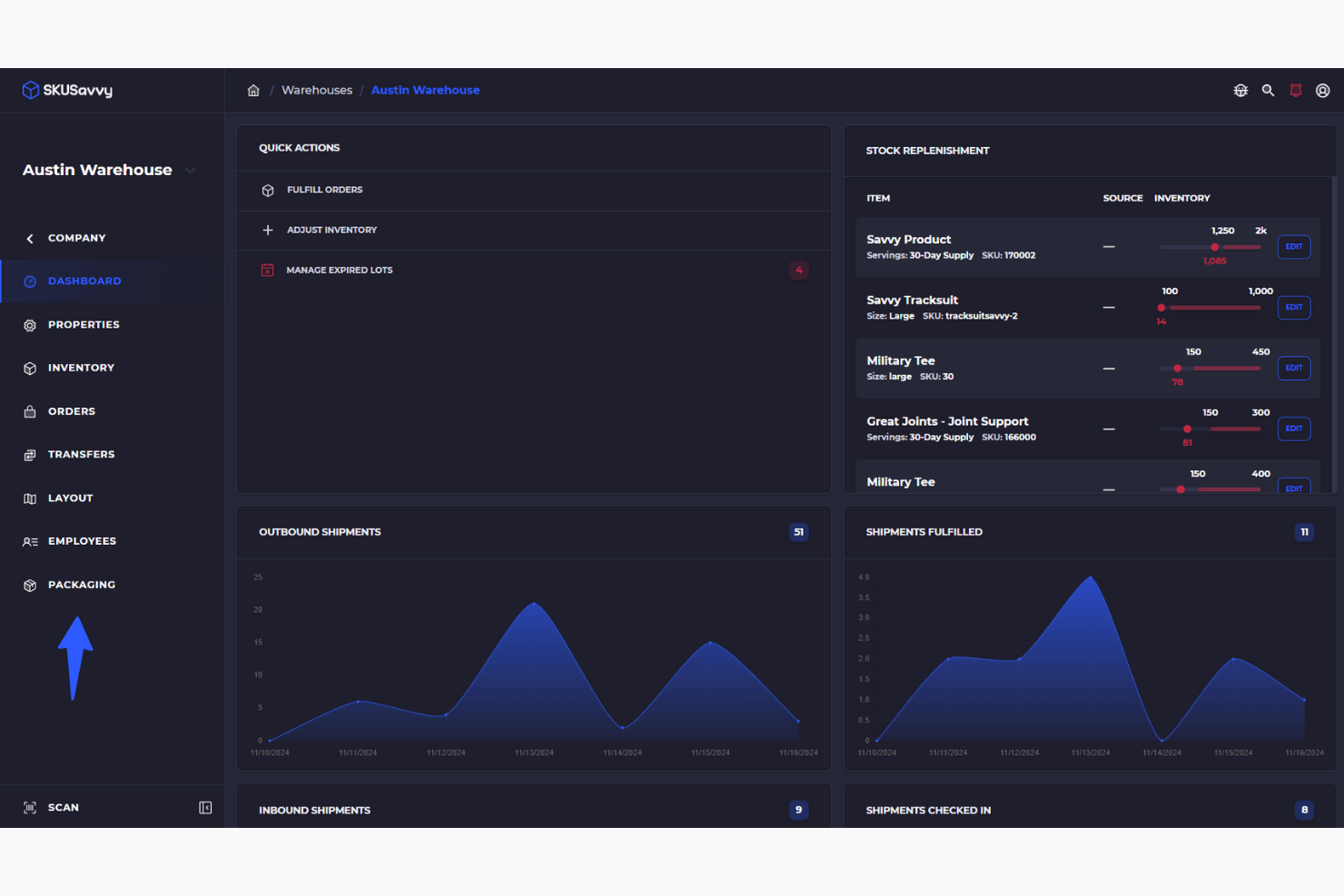SKUSavvy screenshot - I 10 migliori software di gestione dell’inventario multi-sede per il 2026