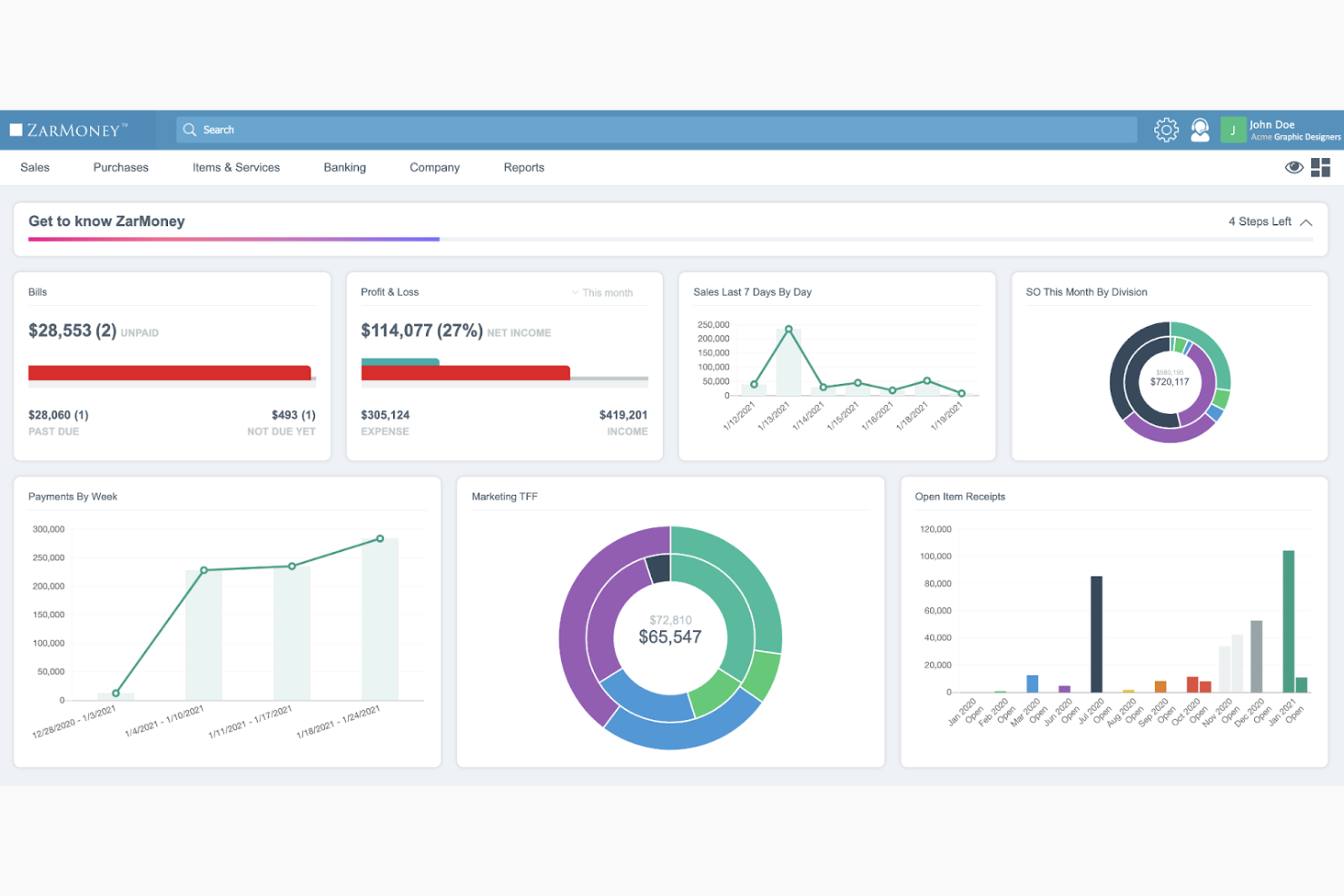 ZarMoney screenshot - 10 mejores programas de contabilidad con gestión de inventario 2026