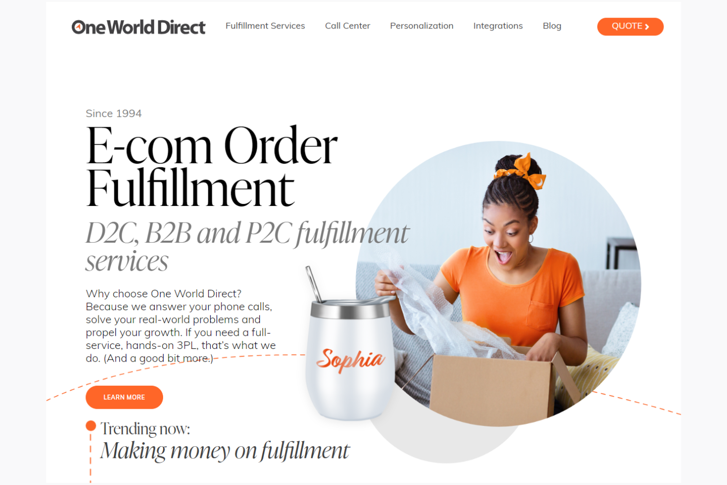 OWD (One World Direct) screenshot - 10 mejores servicios de gestión logística B2B para 2026