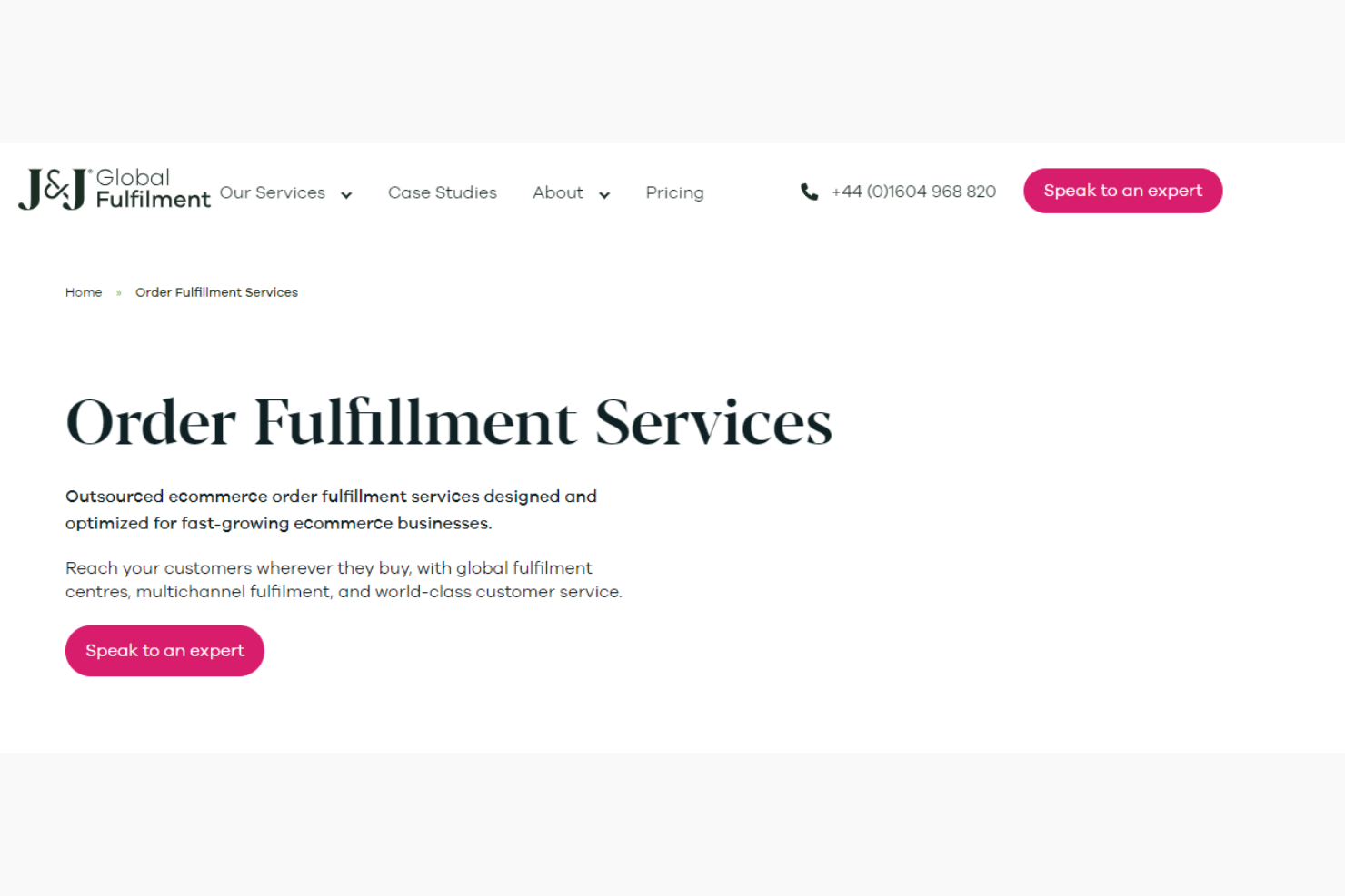 J&amp;J Global Fulfillment screenshot - 10 Mejores Servicios de Cumplimiento en Estados Unidos para 2026